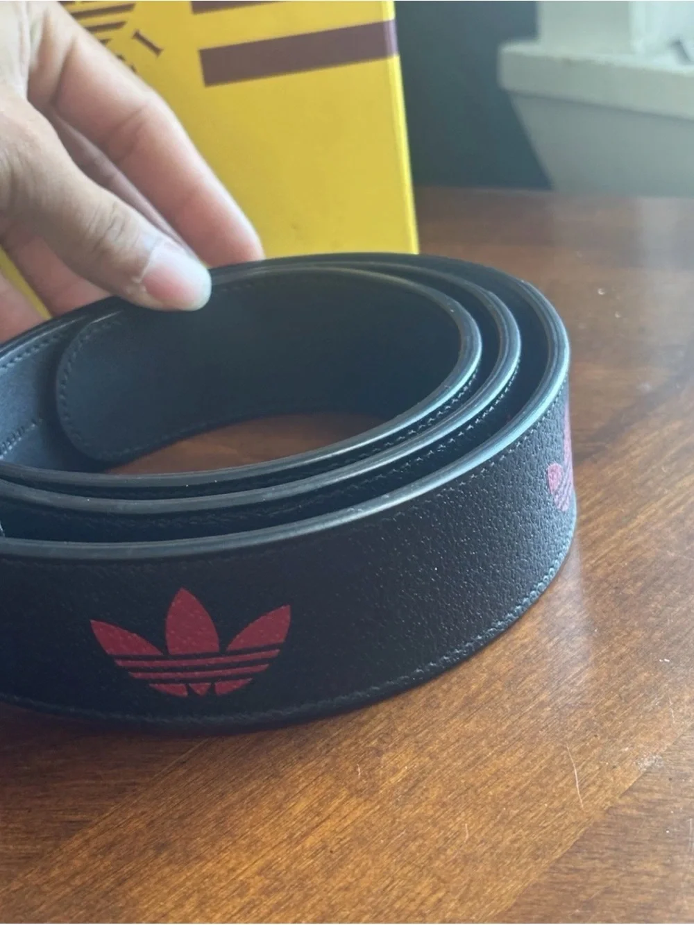 Gucci X Adidas Double G Logo Leather Belt